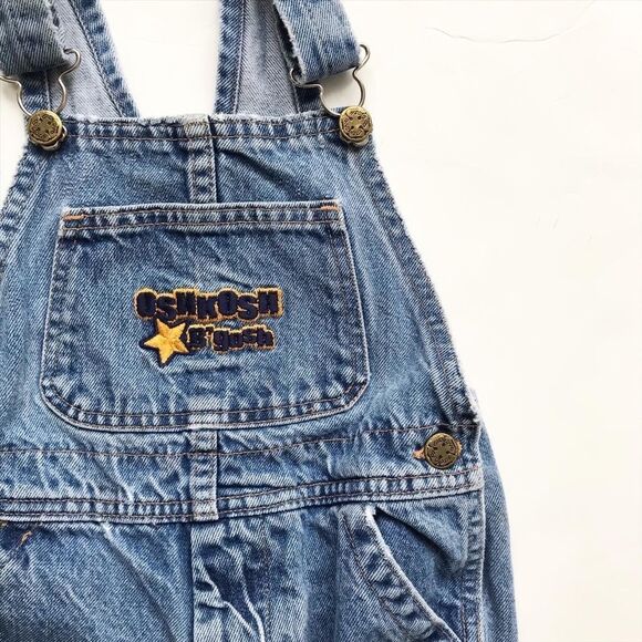 Vintage Oshkosh B’gosh logo denim overalls VGUC 3T - Picture 3 of 11